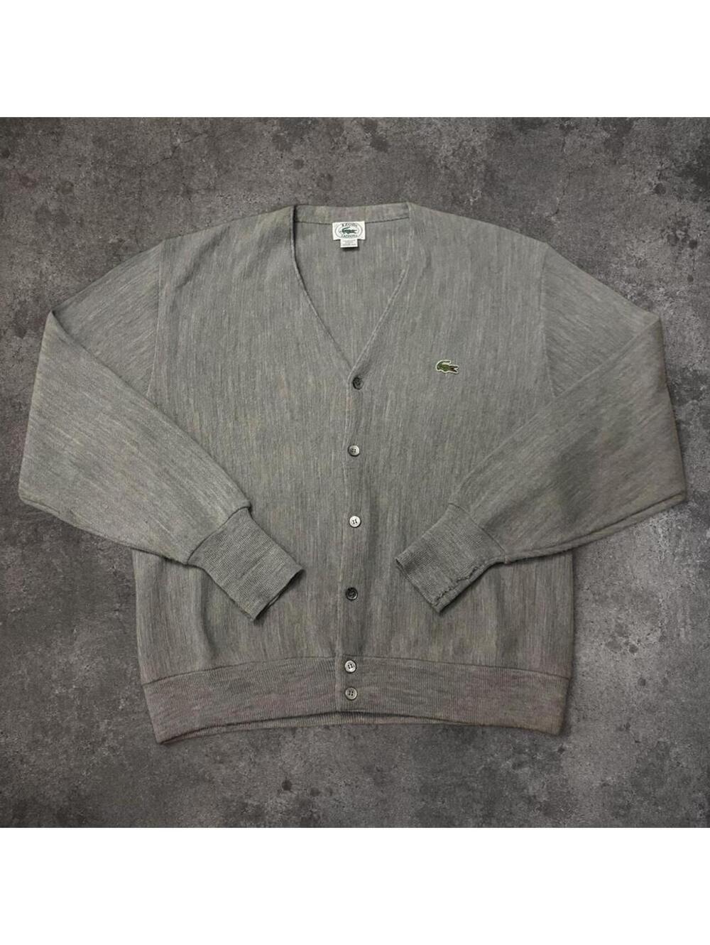 Beautiful vintage Lacoste Gray Cardigan Sweater